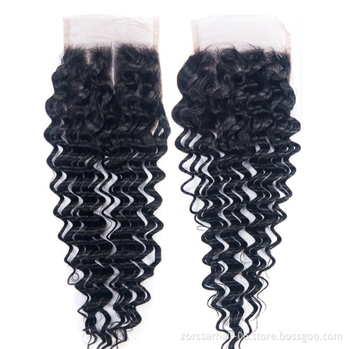Real virgin deep wave 613 blonde hair silk base lace closure,blonde hair bundles with lace closure,human hair bangs lace closure